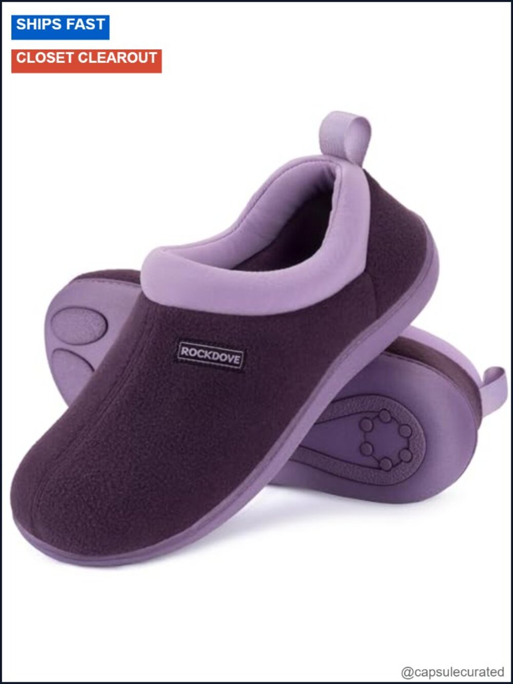 Polar Fleece Two Tone Slipper | Memory Foam, Non-Slip Sole, Machine Washable,